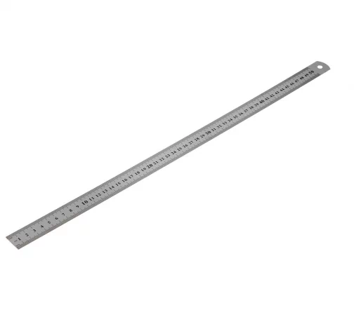 Линейка измерительная, 50 см, металл, 2 шкалы, 1935505
