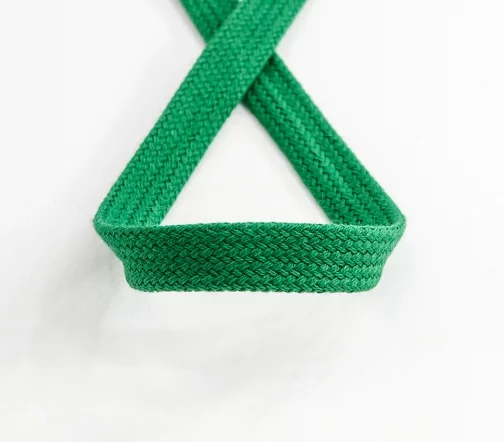 Шнур PEGA плоский хлопковый, цвет зеленый, 12 мм