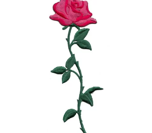 Термоаппликации "Розы на стеблях крупные", 17 х 6 см, цвет красно-розовый, 2 шт., 569863.B