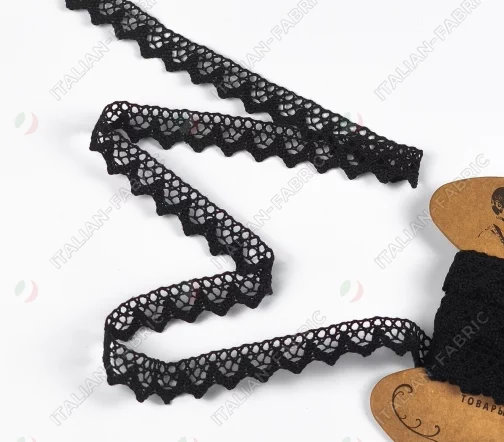 Кружево плетеное GOODMAN, ширина 12 мм, уп./5 м, цвет черный