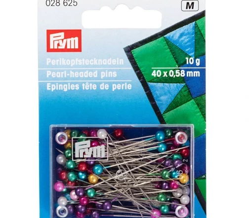028625 Булавки с жемчужной головкой, разноцветные, 38х0,65 мм, Prym