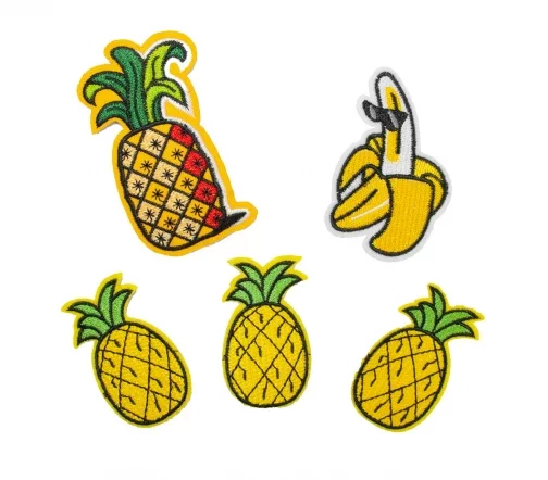 Термоаппликации "Ананасы и банан", 5 шт. в наборе