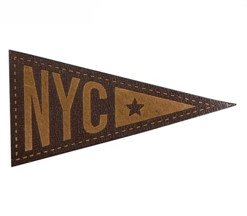 Термоаппликация HKM "Флаг "NYC со звездой" под кожу, 5,3 х 2,8 см, цвет коричневый