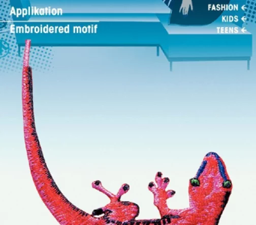 926610 Термоаппликация "Ящерица", крас./роз. цв., 6*9,5см, Prym