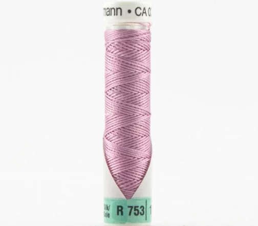 Нить Silk R 753 для фасонных швов, 10м, 100% шелк, цвет 441 розовая лаванда, Gutermann 703184