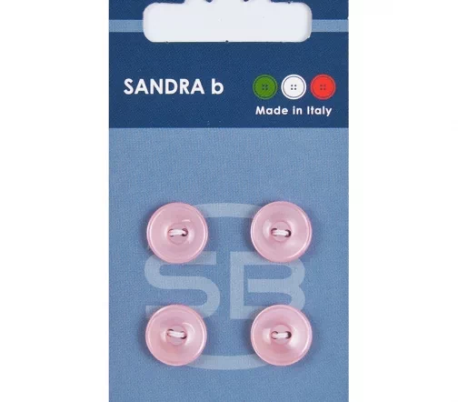 Пуговицы Sandra, 12,5 мм, 2 отв., пластик, 4 шт., розовый, арт. CARD047