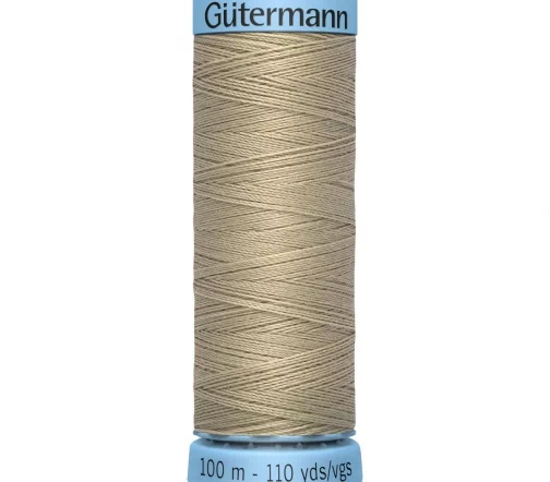 Нить Silk S303 для тонких швов, 100м, 100% шелк, цвет 131 св.бежево-зеленый, Gutermann 744590