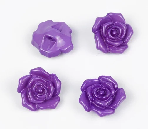 Пуговицы, Union Knopf, "Розочки", пластик, цвет сиреневый, 18 мм
