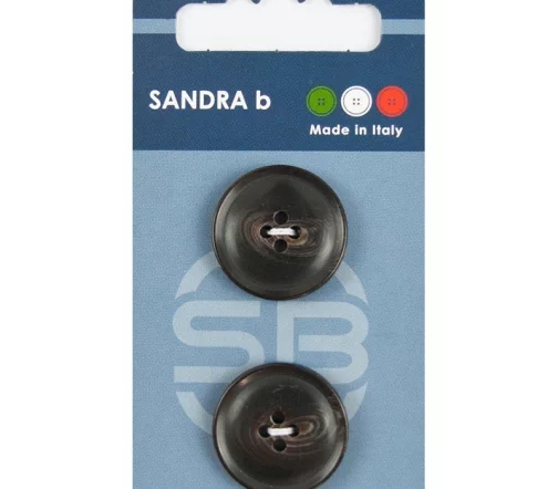 Пуговицы Sandra, 23 мм, 4 отв., пластик, 2 шт., цвет темно-коричневый, CARD185
