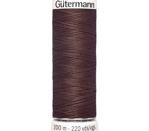Нить Sew All для всех материалов, 200м, 100% п/э, цвет 446 сигнальный коричневый, Gutermann 748277