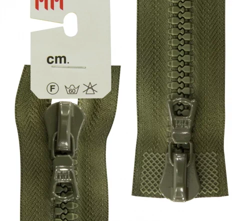 Молния Riri трактор разъёмная, 2 замка, 8мм, 80см, цвет 2827, хаки