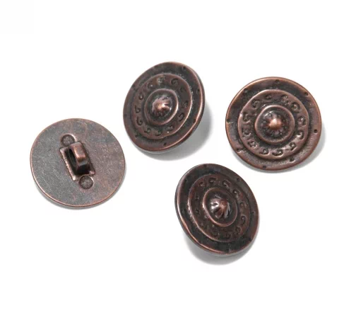 Пуговица DILL, на ножке, металл, цвет состар.медь, 20 мм