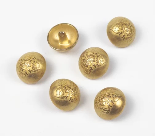 Пуговица, Union Knopf, "Вензель", на ножке, металл, цвет золото, 18 мм