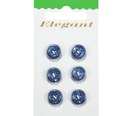 Пуговицы Disboton, 11 мм, 4 отв., пластик, 6 шт., королевский синий