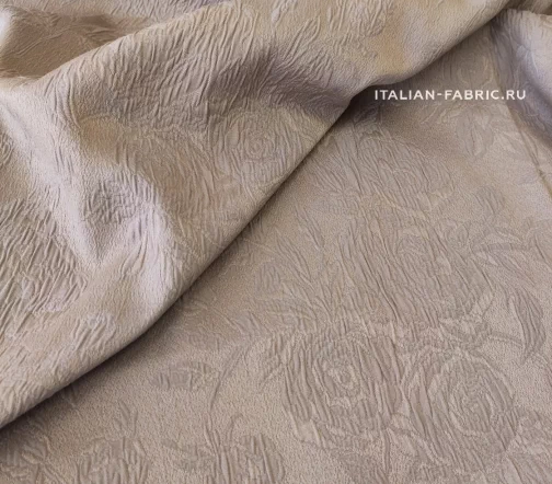 Жаккард стрейч "Розы", цвет бежевый, 1032140-1