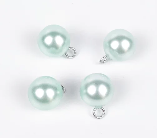 Пуговица, Union Knopf, на ножке, пластик/металл, цвет салатовый, 12 мм