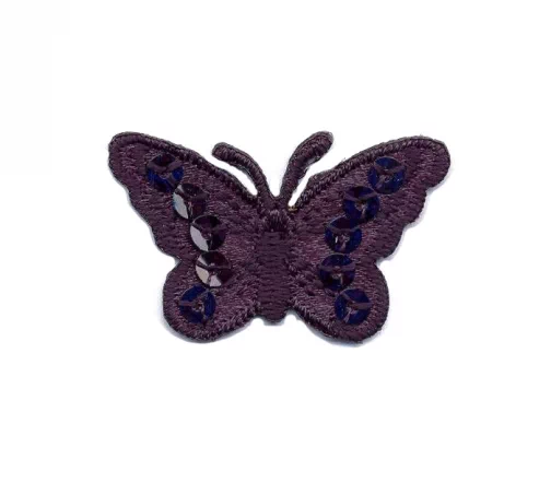 Термоаппликация "Бабочка с пайетками", 2,2 х 3,7 см, темно-синяя, арт. 569476.B