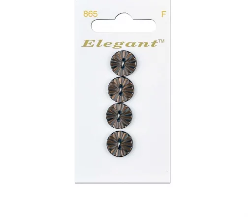 Пуговицы Elegant, арт. 865 E, 2 отв., 12 мм, пластик, 4 шт., коричневый