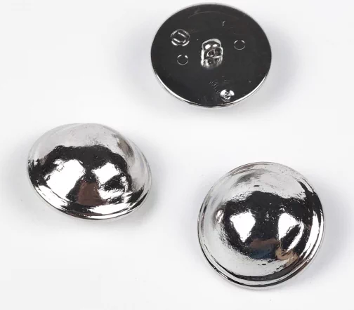Пуговица, Union Knopf, на ножке, металл.пласт., цвет блест.серебро, 28 мм