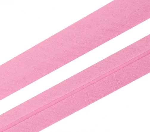 Косая бейка SAFISA, 20мм, хлопок, цвет 049, ярко-розовый