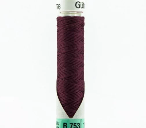 Нить Silk R 753 для фасонных швов, 10м, 100% шелк, цвет 130 т.марсала, Gutermann 703184