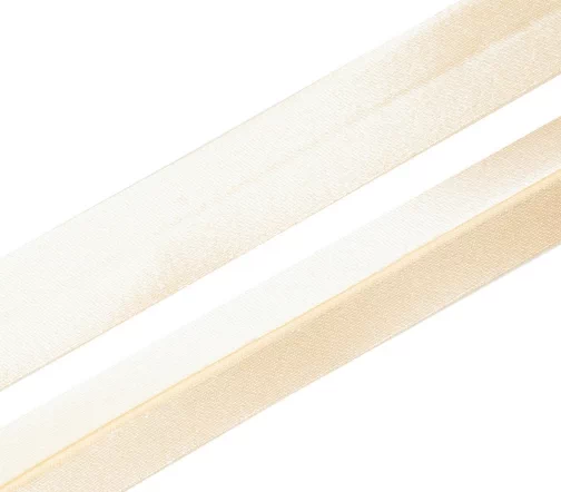 Косая бейка SAFISA атласная, 20 мм, п/э, цвет 021, персиковый айвори