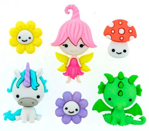 Декоративные пуговицы Dress It Up "Добро пожаловать, феи", 5 шт., 9358