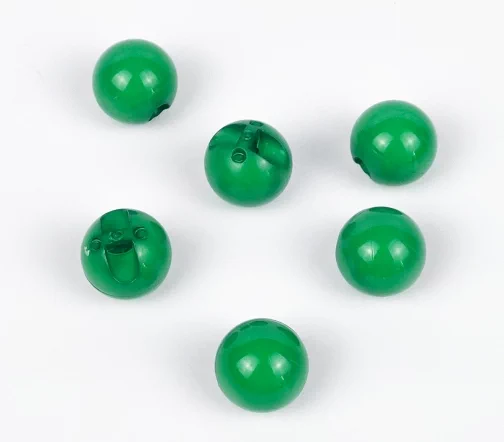 Пуговицы, Union Knopf, "Шарик", на ножке, пластик, цвет зеленый, 12 мм