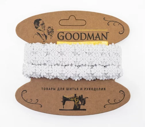 Кружево гипюр GOODMAN, ширина 18 мм, уп./4,5 м, цвет белый, 4GB762.212