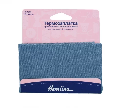 690.L.LD Термозаплатка, 12 х 44 см, полиэстер/хлопок, цвет светлый деним, Hemline