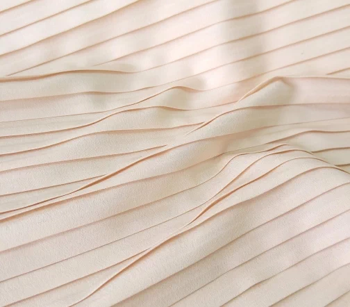 Плиссе креп, цвет пудровый бежевый, 01726-6