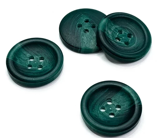 Пуговица DILL, 4 отв., пластик, цвет сине-зеленый, 23 мм