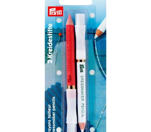 611627 Меловые карандаши со стирающей кисточкой 11см белый/розовый, Prym