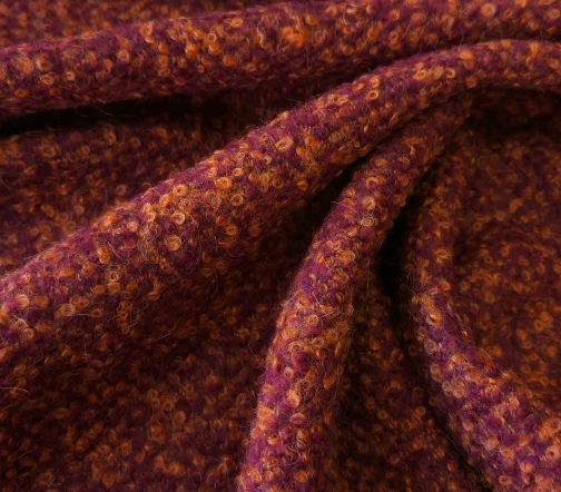 Букле костюмно-пальтовое, цвет оранжевый/бордовый, 01281-4