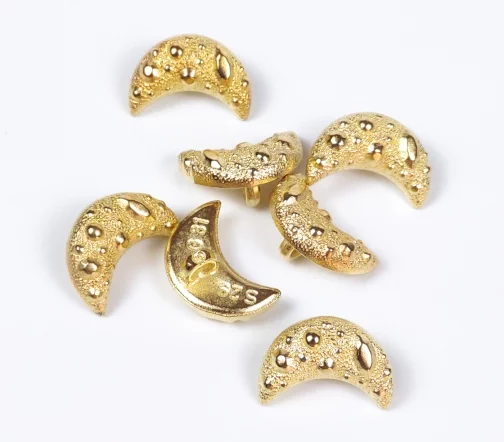 Пуговица DILL "Месяц", на ножке, пластик, цвет золотистый, 18 мм