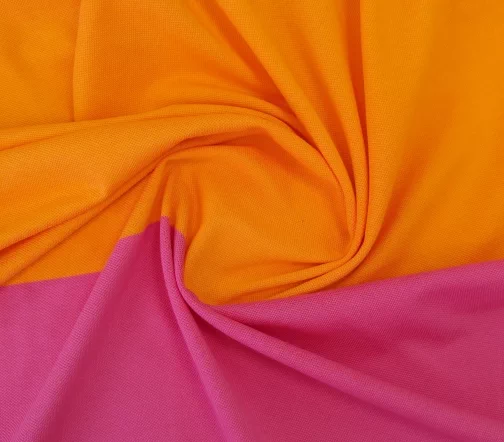 Трикотаж пике купон, цвет оранжевый/фуксия, 60450к