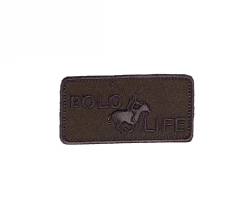 Термоаппликация "Polo Life", 6 х 3 см, темно-коричневый, арт. 569362.F
