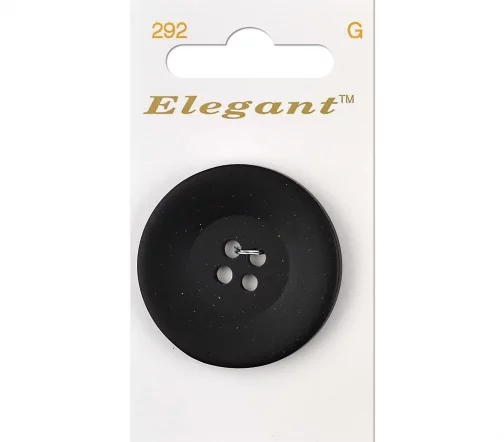 Пуговица Elegant, арт. 292 G, 4 отв., 38 мм, пластик, черный