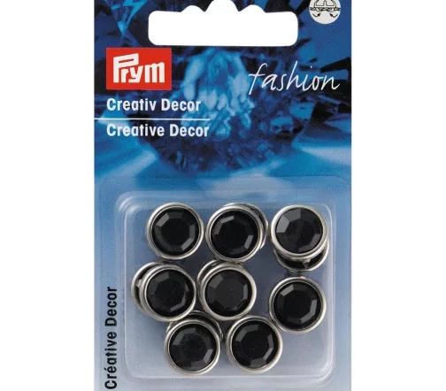 403642 Декоративные заклепки для насаживания, металл, круглые, 12мм, 16шт., черный, Prym