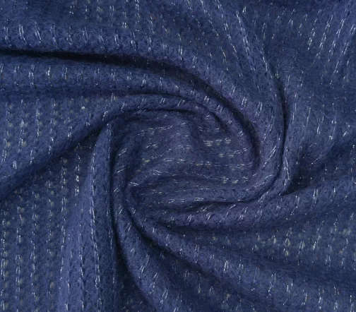 Трикотаж "Паутинка" с мохером, цвет синий с люрексом, 495-128