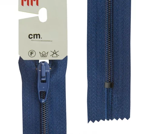 Молния Meras Rizip спираль, 18 см, неразъёмная, 4 мм, цвет 2626, кобальт синий