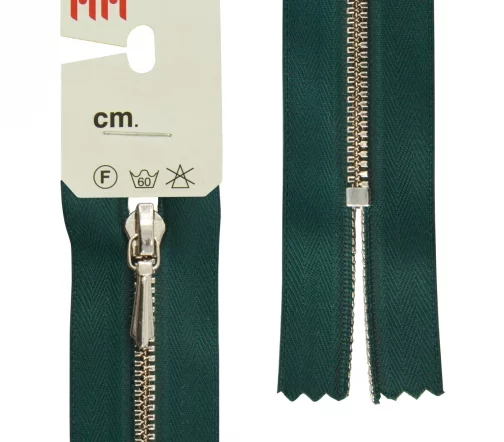 Молния RiRi металл, Ni, слайдер Tropf, 3 мм, неразъёмная, 18 см, цвет 2723, темно-зеленый