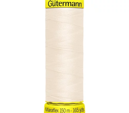 Нить Maraflex для трикотажа, 150м, 100% п/э, цвет 802 молочно-бежевый, Gutermann 777000