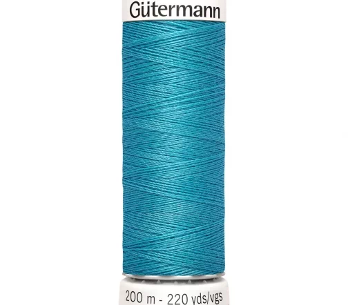 Нить Sew All для всех материалов, 200м, 100% п/э, цвет 332 насыщенный бирюзовый, Gutermann 748277