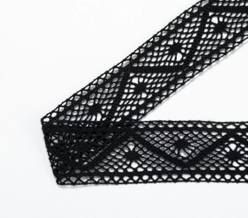 Мерсеризованное кружево IEMESA, ширина 30 мм, цвет черный
