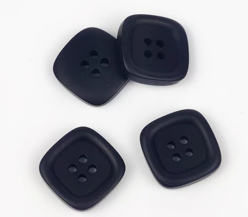 Пуговица, Union Knopf, 4 отв., квадрат, пластик, цв.черный, 23 мм, 453436-023-0080