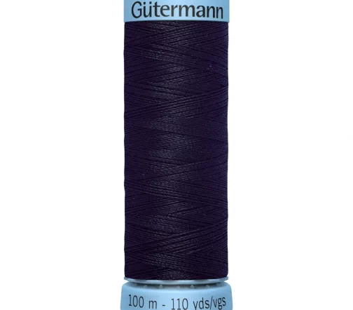 Нить Silk S303 для тонких швов, 100м, 100% шелк, цвет 665 сине-черный, Gutermann 744590