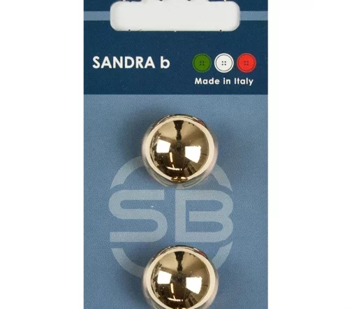 Пуговицы Sandra, 20,5 мм, на ножке, металл, 2 шт., золото, CARD226