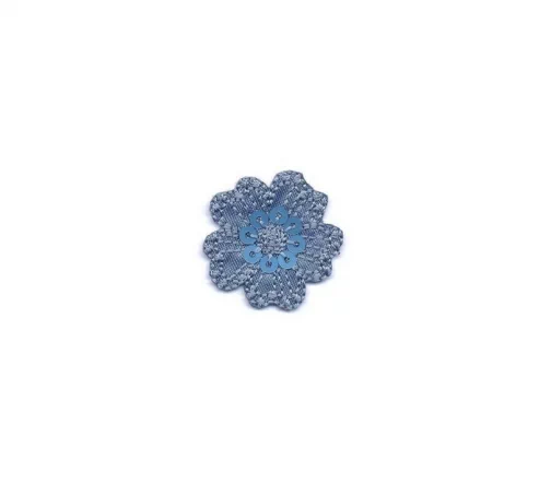 Термоаппликация "Цветок с пайетками серо-голубой", d 3 см, 569471.G