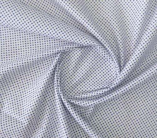 Сорочечный хлопок "Синие ромбы", фон белый, 01671-2